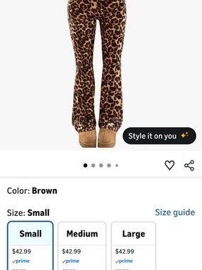 Leopard Print Flares - Brown Animal Print Pants